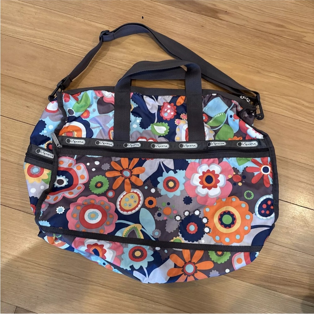 LeSportsac Multicolor MOD Floral Nylon Duffle Bag